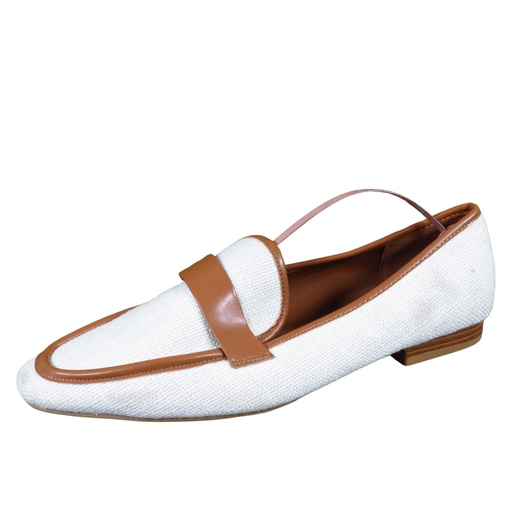 B.O.G Collective Zoya Women Casual Loafer Size 10 Daily Wear White Fabric‎ Tan